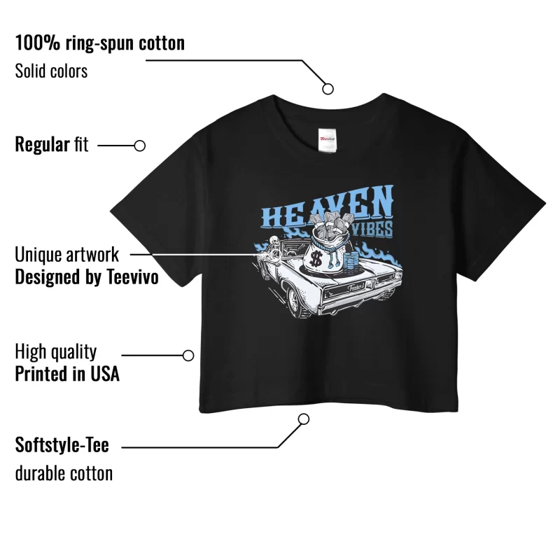 TeeVivo Crop Top Match Air Jordan 1 Low UNC Heaven vibes – Air Jordan 1 Crop Top, AJ1 Crop Top