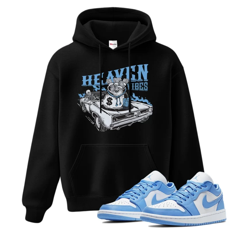 TeeVivo Hoodie Match Air Jordan 1 Low UNC Heaven vibes – Air Jordan 1 Hoodie, AJ1 Hoodie