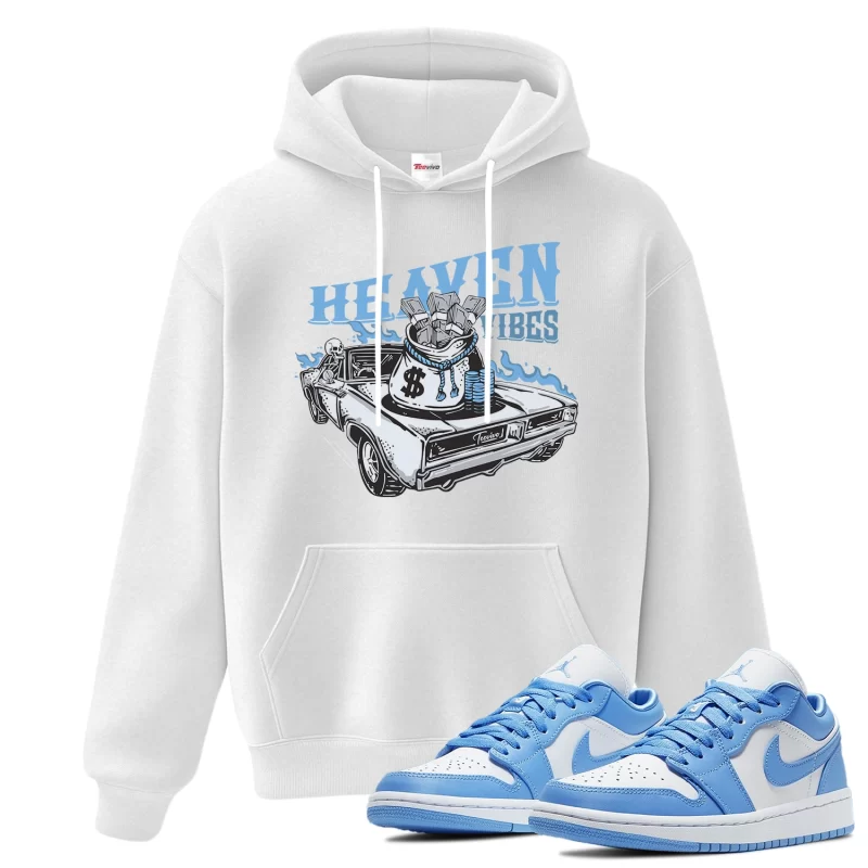 TeeVivo Hoodie Match Air Jordan 1 Low UNC Heaven vibes – Air Jordan 1 Hoodie, AJ1 Hoodie