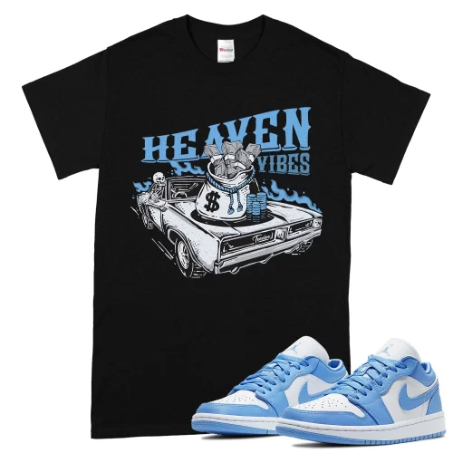 TeeVivo T-Shirt Match Air Jordan 1 Low UNC Heaven vibes – Air Jordan 1 Shirt, AJ1 Shirt
