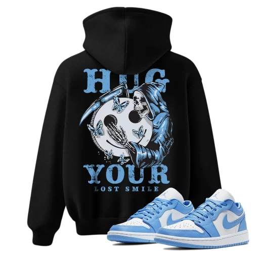 TeeVivo Hoodie Match Air Jordan 1 Low UNC Hug your lost smile – Air Jordan 1 Hoodie, AJ1 Hoodie