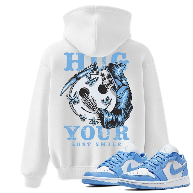 TeeVivo Hoodie Match Air Jordan 1 Low UNC Hug your lost smile – Air Jordan 1 Hoodie, AJ1 Hoodie