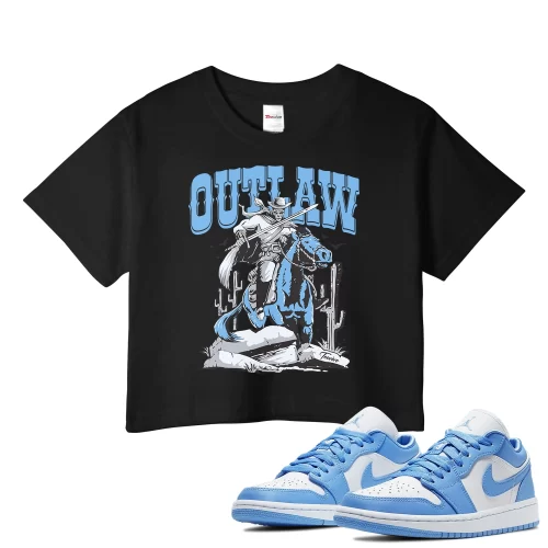 TeeVivo Crop Top Match Air Jordan 1 Low UNC Outlaw – Air Jordan 1 Crop Top, AJ1 Crop Top