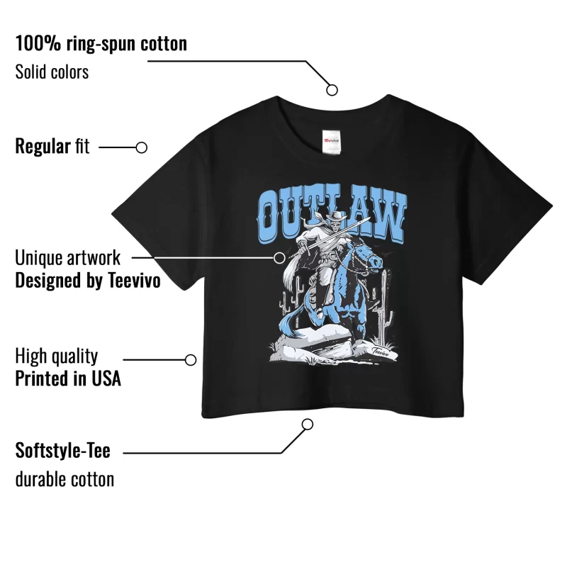 TeeVivo Crop Top Match Air Jordan 1 Low UNC Outlaw – Air Jordan 1 Crop Top, AJ1 Crop Top