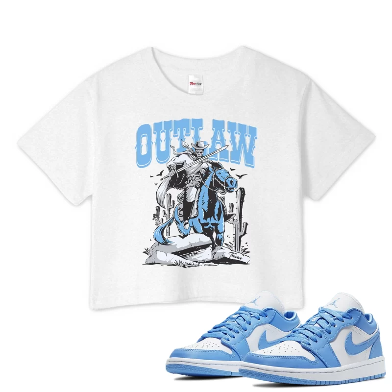 TeeVivo Crop Top Match Air Jordan 1 Low UNC Outlaw – Air Jordan 1 Crop Top, AJ1 Crop Top