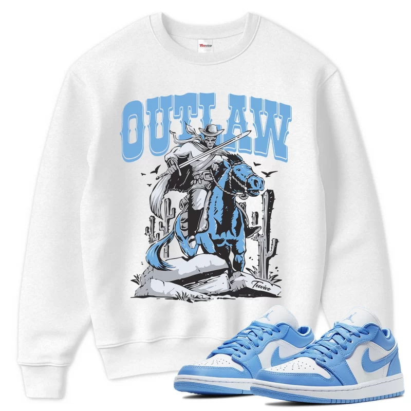 TeeVivo Sweatshirt Match Air Jordan 1 Low UNC Outlaw – Air Jordan 1 Sweatshirt, AJ1 Sweatshirt
