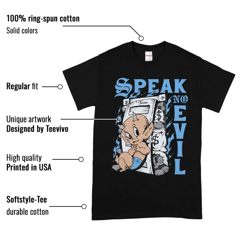 TeeVivo T-Shirt Match Air Jordan 1 Low UNC Speak no evil – Air Jordan 1 Shirt, AJ1 Shirt