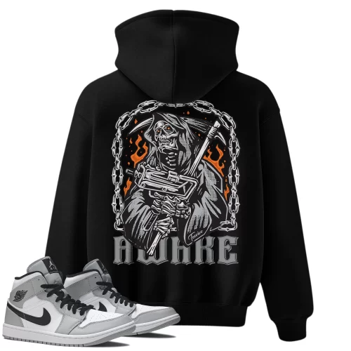 TeeVivo Hoodie Match Air Jordan 1 Mid Light Smoke Grey Awake – Air Jordan 1 Hoodie, AJ1 Hoodie