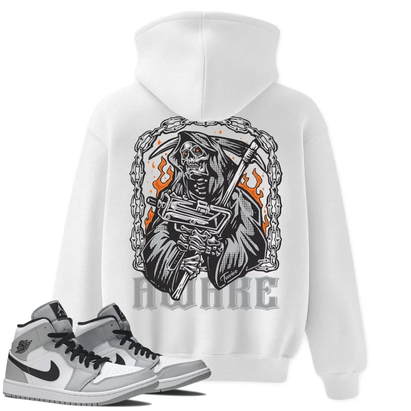 TeeVivo Hoodie Match Air Jordan 1 Mid Light Smoke Grey Awake – Air Jordan 1 Hoodie, AJ1 Hoodie