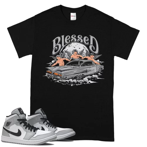 TeeVivo T-Shirt Match Air Jordan 1 Mid Light Smoke Grey Blessed – Air Jordan 1 Shirt, AJ1 Shirt
