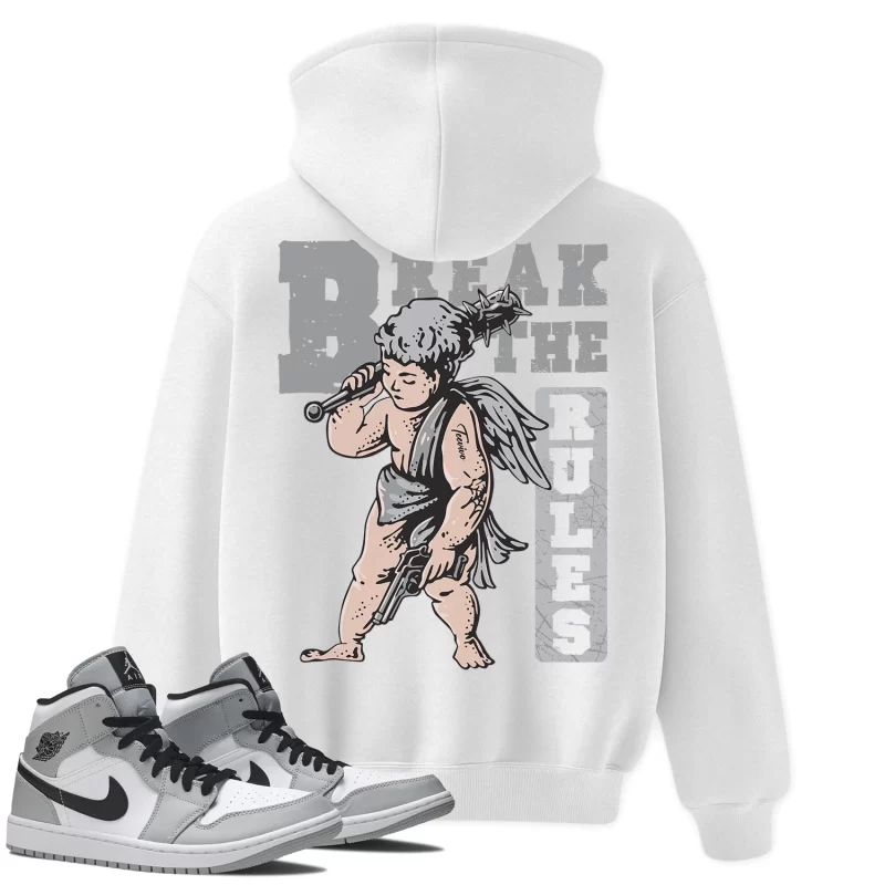 TeeVivo Hoodie Match Air Jordan 1 Mid Light Smoke Grey Break the rules – Air Jordan 1 Hoodie, AJ1 Hoodie