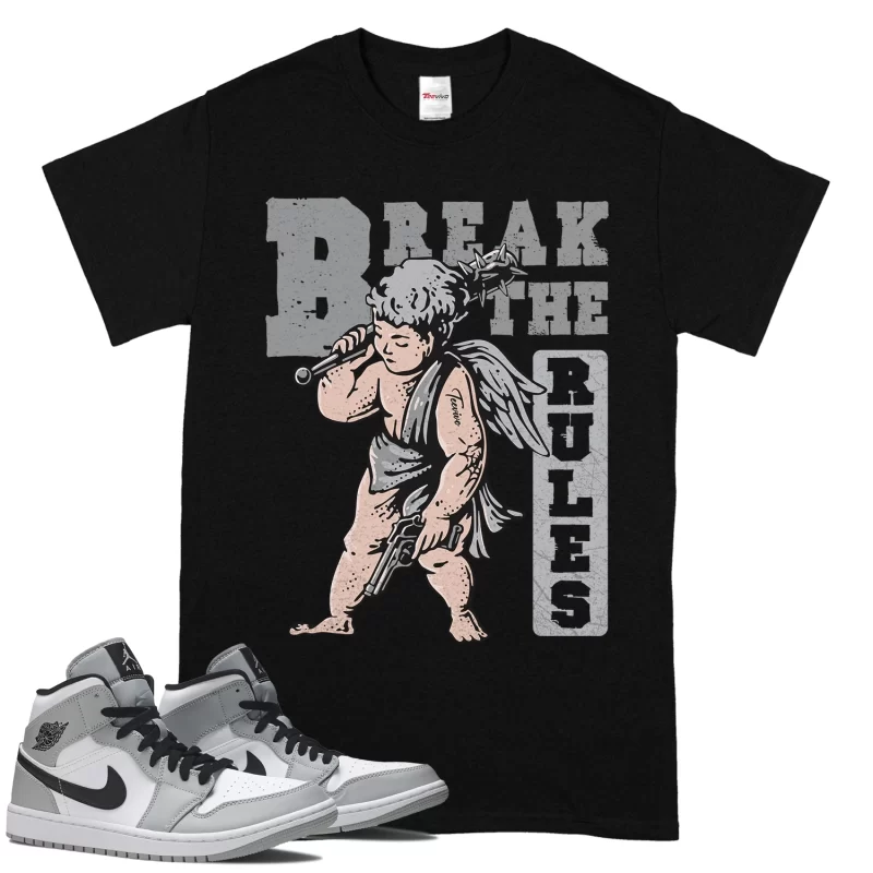 TeeVivo T-Shirt Match Air Jordan 1 Mid Light Smoke Grey Break the rules – Air Jordan 1 Shirt, AJ1 Shirt