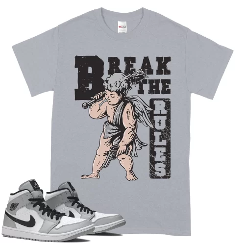 TeeVivo T-Shirt Match Air Jordan 1 Mid Light Smoke Grey Break the rules – Air Jordan 1 Shirt, AJ1 Shirt