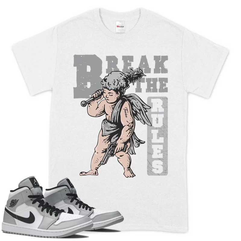 TeeVivo T-Shirt Match Air Jordan 1 Mid Light Smoke Grey Break the rules – Air Jordan 1 Shirt, AJ1 Shirt