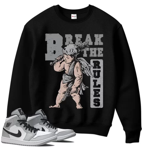 TeeVivo Sweatshirt Match Air Jordan 1 Mid Light Smoke Grey Break the rules – Air Jordan 1 Sweatshirt, AJ1 Sweatshirt