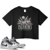 TeeVivo Crop Top Match Air Jordan 1 Mid Light Smoke Grey Burning the ground – Air Jordan 1 Crop Top, AJ1 Crop Top