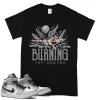 TeeVivo T-Shirt Match Air Jordan 1 Mid Light Smoke Grey Burning the ground – Air Jordan 1 Shirt, AJ1 Shirt
