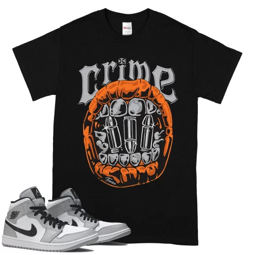 TeeVivo T-Shirt Match Air Jordan 1 Mid Light Smoke Grey Crime – Air Jordan 1 Shirt, AJ1 Shirt
