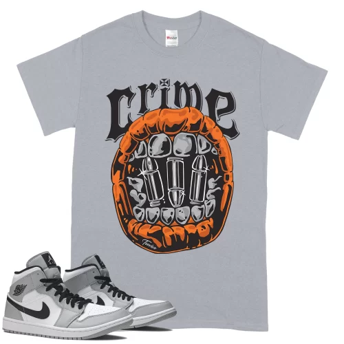 TeeVivo T-Shirt Match Air Jordan 1 Mid Light Smoke Grey Crime – Air Jordan 1 Shirt, AJ1 Shirt