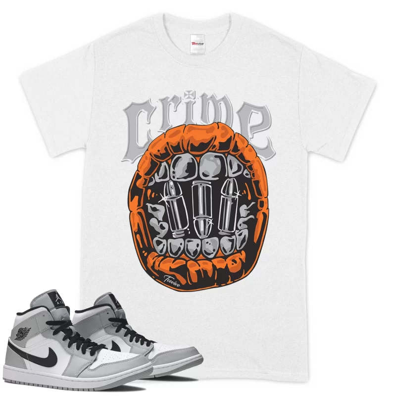 TeeVivo T-Shirt Match Air Jordan 1 Mid Light Smoke Grey Crime – Air Jordan 1 Shirt, AJ1 Shirt