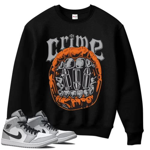 TeeVivo Sweatshirt Match Air Jordan 1 Mid Light Smoke Grey Crime – Air Jordan 1 Sweatshirt, AJ1 Sweatshirt