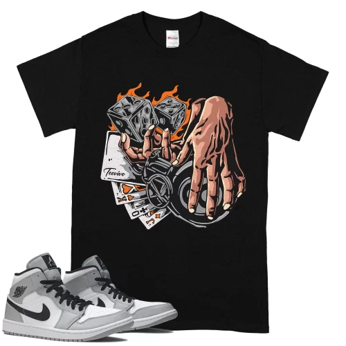 TeeVivo T-Shirt Match Air Jordan 1 Mid Light Smoke Grey Gambling – Air Jordan 1 Shirt, AJ1 Shirt