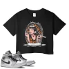 TeeVivo Crop Top Match Air Jordan 1 Mid Light Smoke Grey God Daaamn – Air Jordan 1 Crop Top, AJ1 Crop Top