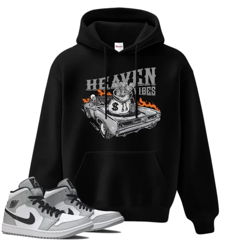 TeeVivo Hoodie Match Air Jordan 1 Mid Light Smoke Grey Heaven vibes – Air Jordan 1 Hoodie, AJ1 Hoodie