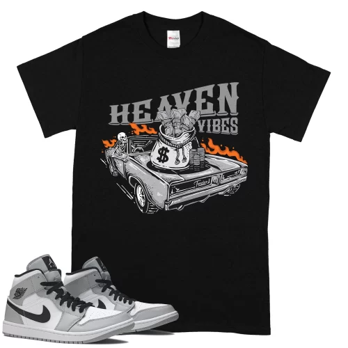 TeeVivo T-Shirt Match Air Jordan 1 Mid Light Smoke Grey Heaven vibes – Air Jordan 1 Shirt, AJ1 Shirt