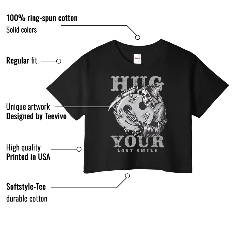 TeeVivo Crop Top Match Air Jordan 1 Mid Light Smoke Grey Hug your lost smile – Air Jordan 1 Crop Top, AJ1 Crop Top