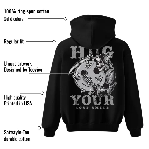 TeeVivo Hoodie Match Air Jordan 1 Mid Light Smoke Grey Hug your lost smile – Air Jordan 1 Hoodie, AJ1 Hoodie
