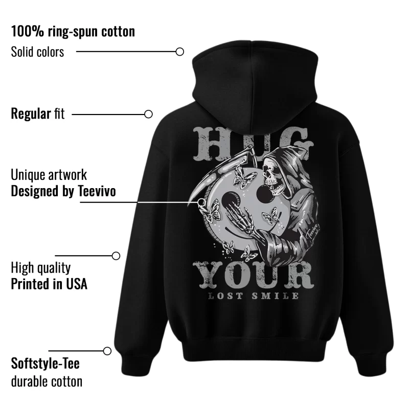 TeeVivo Hoodie Match Air Jordan 1 Mid Light Smoke Grey Hug your lost smile – Air Jordan 1 Hoodie, AJ1 Hoodie