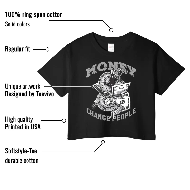 TeeVivo Crop Top Match Air Jordan 1 Mid Light Smoke Grey Money change people – Air Jordan 1 Crop Top, AJ1 Crop Top
