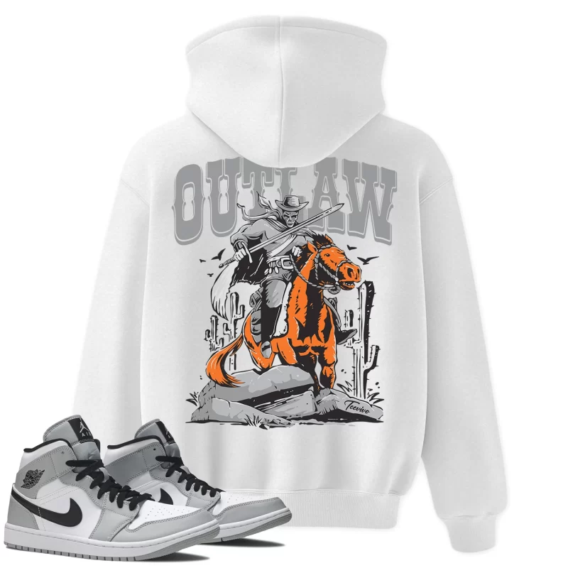 TeeVivo Hoodie Match Air Jordan 1 Mid Light Smoke Grey Outlaw – Air Jordan 1 Hoodie, AJ1 Hoodie