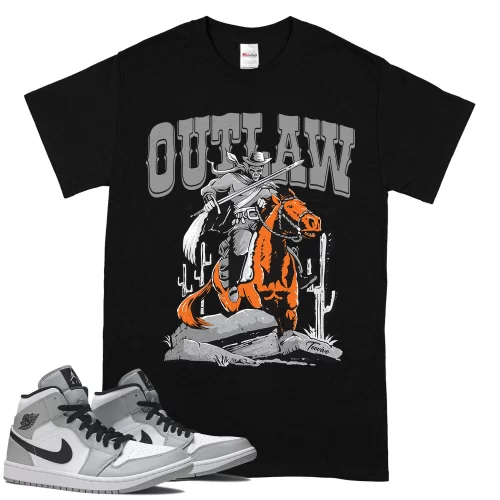 TeeVivo T-Shirt Match Air Jordan 1 Mid Light Smoke Grey Outlaw – Air Jordan 1 Shirt, AJ1 Shirt