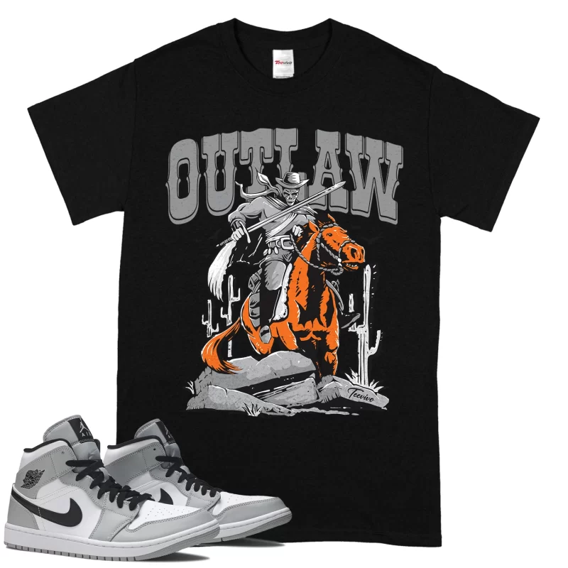 TeeVivo T-Shirt Match Air Jordan 1 Mid Light Smoke Grey Outlaw – Air Jordan 1 Shirt, AJ1 Shirt