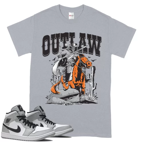 TeeVivo T-Shirt Match Air Jordan 1 Mid Light Smoke Grey Outlaw – Air Jordan 1 Shirt, AJ1 Shirt