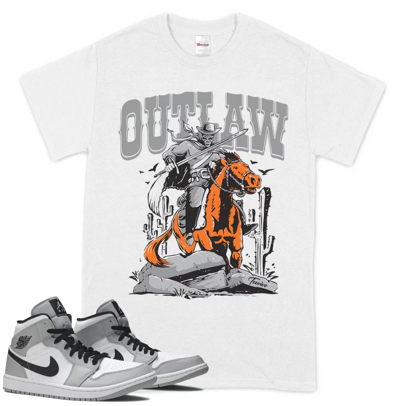 TeeVivo T-Shirt Match Air Jordan 1 Mid Light Smoke Grey Outlaw – Air Jordan 1 Shirt, AJ1 Shirt