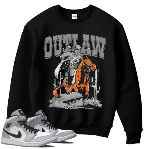 TeeVivo Sweatshirt Match Air Jordan 1 Mid Light Smoke Grey Outlaw – Air Jordan 1 Sweatshirt, AJ1 Sweatshirt