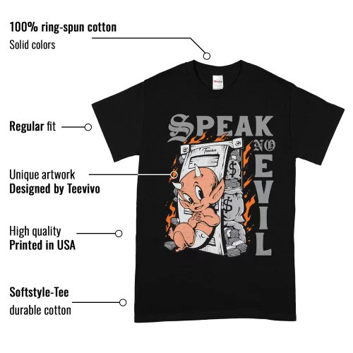 TeeVivo T-Shirt Match Air Jordan 1 Mid Light Smoke Grey Speak no evil – Air Jordan 1 Shirt, AJ1 Shirt