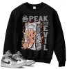 TeeVivo Sweatshirt Match Air Jordan 1 Mid Light Smoke Grey Speak no evil – Air Jordan 1 Sweatshirt, AJ1 Sweatshirt