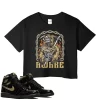 TeeVivo Crop Top Match Air Jordan 1 Retro High Black Metallic Gold Awake – Air Jordan 1 Crop Top, AJ1 Crop Top