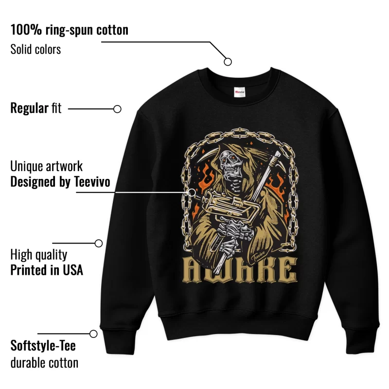 TeeVivo Sweatshirt Match Air Jordan 1 Retro High Black Metallic Gold Awake – Air Jordan 1 Sweatshirt, AJ1 Sweatshirt