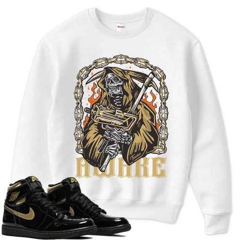 TeeVivo Sweatshirt Match Air Jordan 1 Retro High Black Metallic Gold Awake – Air Jordan 1 Sweatshirt, AJ1 Sweatshirt