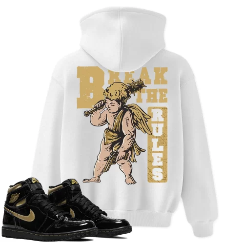 TeeVivo Hoodie Match Air Jordan 1 Retro High Black Metallic Gold Break the rules – Air Jordan 1 Hoodie, AJ1 Hoodie