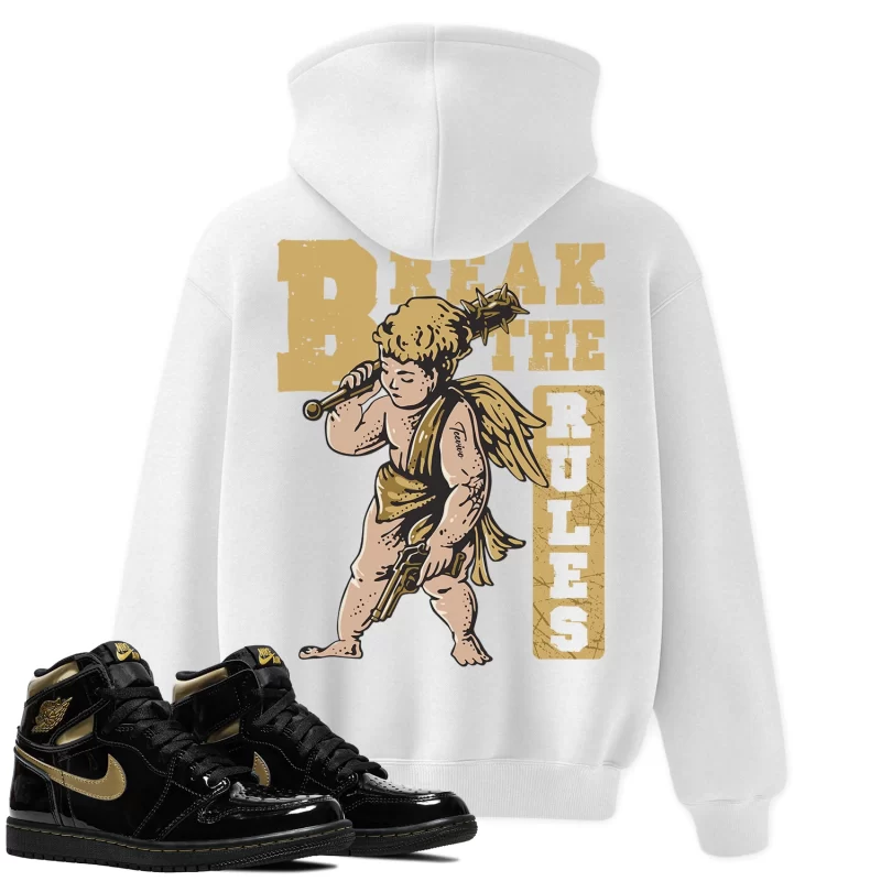 TeeVivo Hoodie Match Air Jordan 1 Retro High Black Metallic Gold Break the rules – Air Jordan 1 Hoodie, AJ1 Hoodie