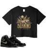 TeeVivo Crop Top Match Air Jordan 1 Retro High Black Metallic Gold Burning the ground – Air Jordan 1 Crop Top, AJ1 Crop Top