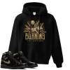 TeeVivo Hoodie Match Air Jordan 1 Retro High Black Metallic Gold Burning the ground – Air Jordan 1 Hoodie, AJ1 Hoodie