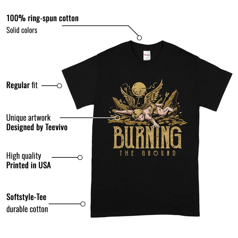TeeVivo T-Shirt Match Air Jordan 1 Retro High Black Metallic Gold Burning the ground – Air Jordan 1 Shirt, AJ1 Shirt