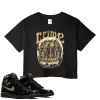 TeeVivo Crop Top Match Air Jordan 1 Retro High Black Metallic Gold Crime – Air Jordan 1 Crop Top, AJ1 Crop Top